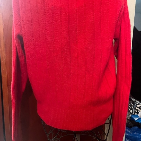 Jennifer Moore Petites Sz S Lambswool Thai Retro V-neck Red Knit Cardigan
﻿ - Picture 5 of 8
